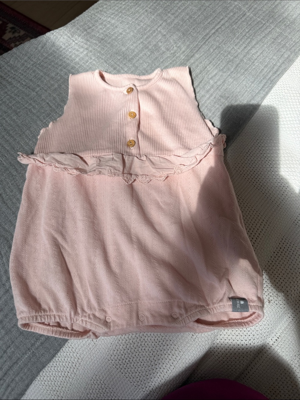 Baby Pink Sleeveless One-Piece Romper